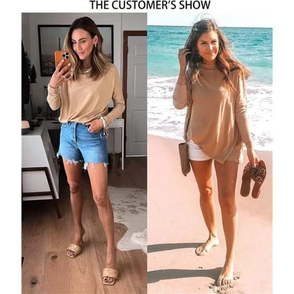 Oversized T Shirts for Women - Long Sleeve Tunic Tops Fall Outfits for Girls - Picture 4 of 6